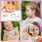 1400pcs Square Acrylic Gold Alphabet Beads A-Z Cube Letters Beads for Bracelets Necklaces Phone Lanyard Making with 1 Roll Crystal String Cord for Jewelry Making(6 m